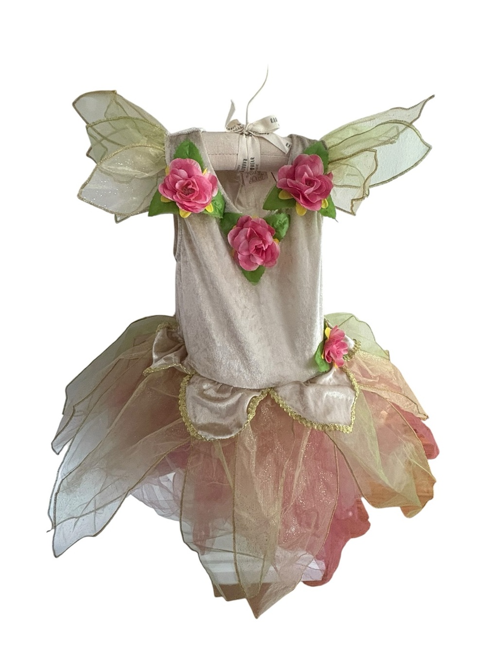 Pink & Green Floral Fairy Costume Dress size 5/6